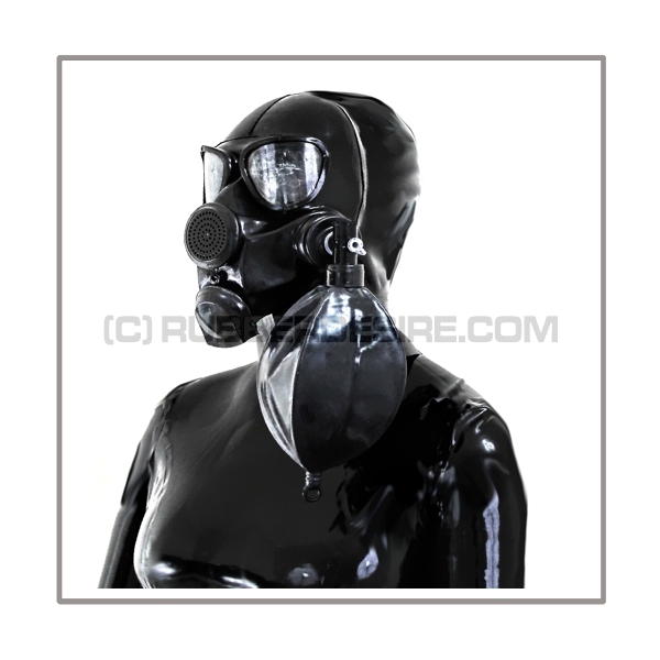 Rebreathing bag RB-W3 with angled gasmaskthread-port, breathingreduction-adaptor and 3 litre volume